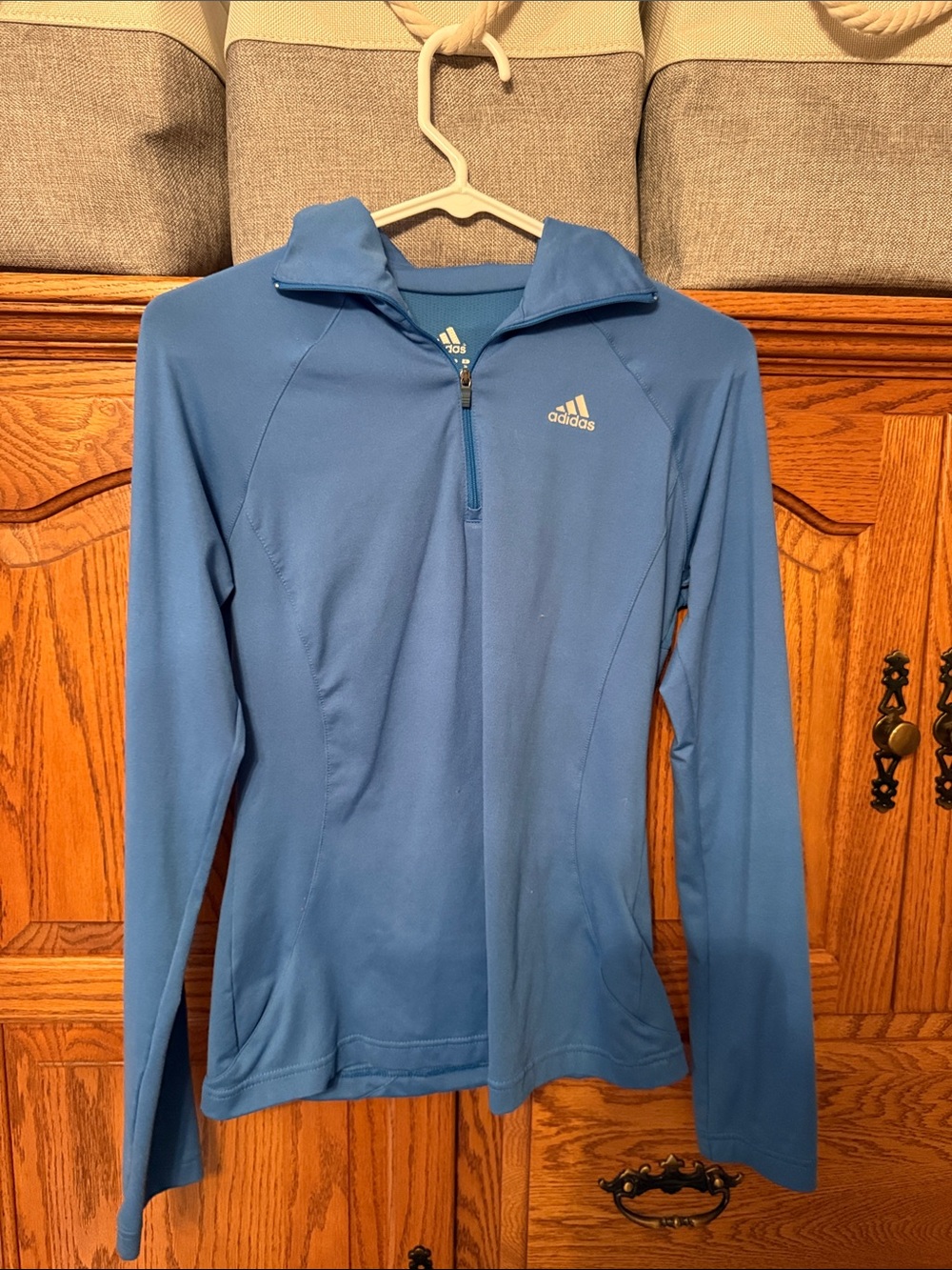 Adidas Blue Long-Sleeve Half-Zip